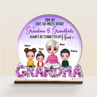 Personalized Grandma Side By Side Or Miles Apart Always Be Collected By Heart Wood Plaque 22792 thumb 1