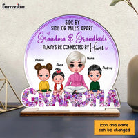Personalized Grandma Side By Side Or Miles Apart Always Be Collected By Heart Wood Plaque 22792 thumb 1