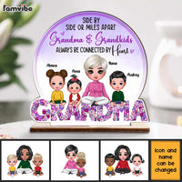 Personalized Grandma Side By Side Or Miles Apart Always Be Collected By Heart Wood Plaque 22792 thumb 1
