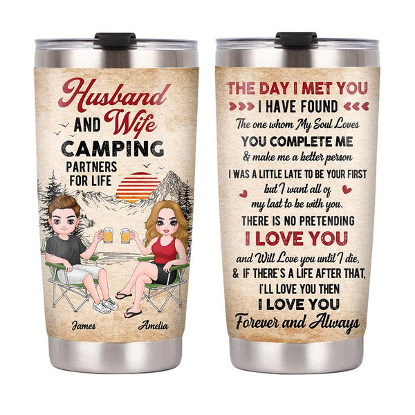 Husband And Wife Camping Partners For Life Tumbler Cup