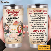 Personalized Couple Camping Partners For Life Steel Tumbler 22794 thumb 1
