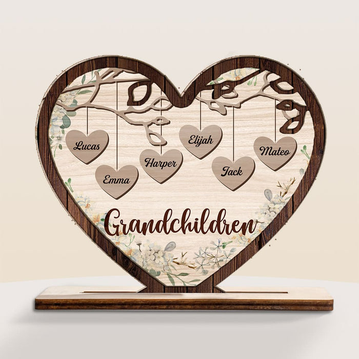 Personalized Grandma Heart Tree Wood Plaque 22798 1