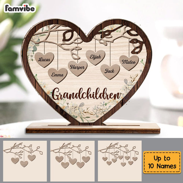 Personalized Grandma Heart Tree Wood Plaque 22798 1
