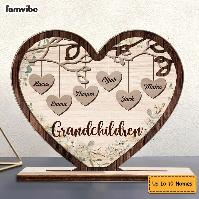 Personalized Grandma Heart Tree Wood Plaque 22798 1