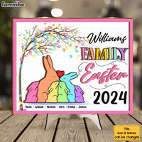 Personalized Easter Gift Bunny Family 2 Layered Separate Wooden Plaque 31717 thumb 1