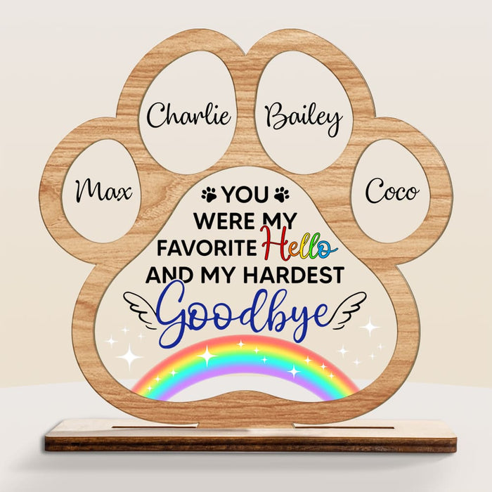 Personalized Gift For Pet Loss Memorial Favorite Hello Hardest Goodbye Plaque 22800 1