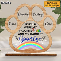 Personalized Gift For Pet Loss Memorial Favorite Hello Hardest Goodbye Plaque 22800 thumb 1