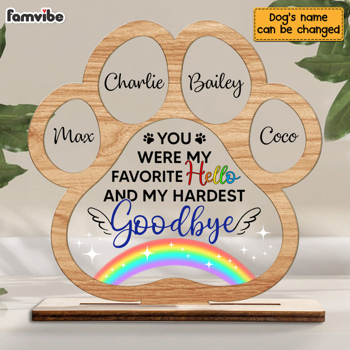 Personalized Gift For Pet Loss Memorial Favorite Hello Hardest Goodbye Plaque 22800 1