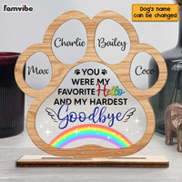 Personalized Gift For Pet Loss Memorial Favorite Hello Hardest Goodbye Plaque 22800 thumb 1