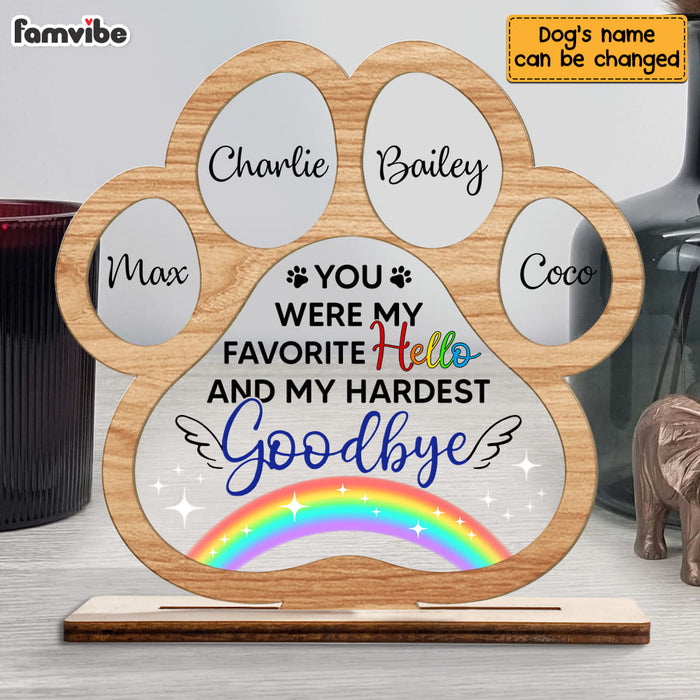 Personalized Gift For Pet Loss Memorial Favorite Hello Hardest Goodbye Plaque 22800 1
