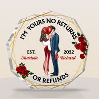 Personalized Couple I'm Yours No Returns Or Refunds Plaque 22816 thumb 1
