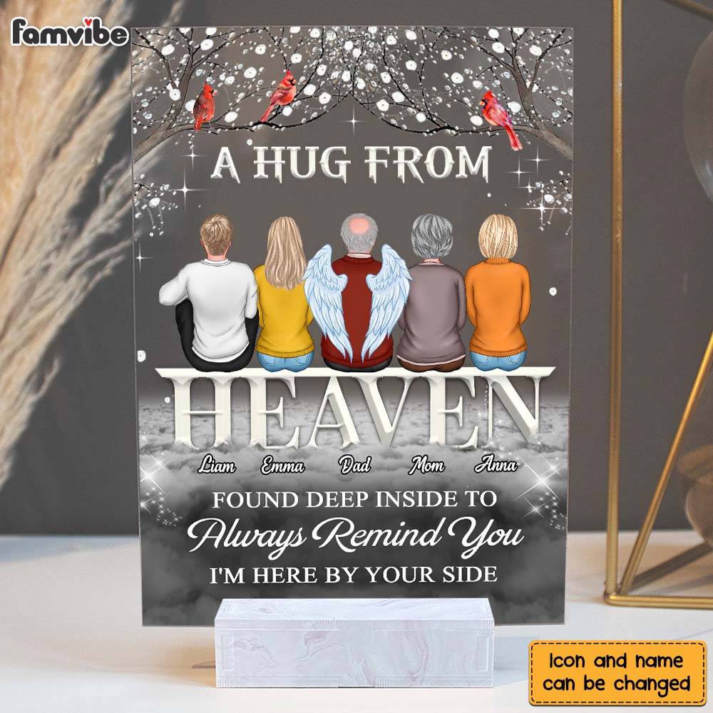 Personalized A Hug From Heaven Memorial Cardinals Acrylic Plaque 22828 Primary Mockup