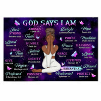 Personalized Daughter God Says I Am Bible Verses Poster 22831 thumb 1