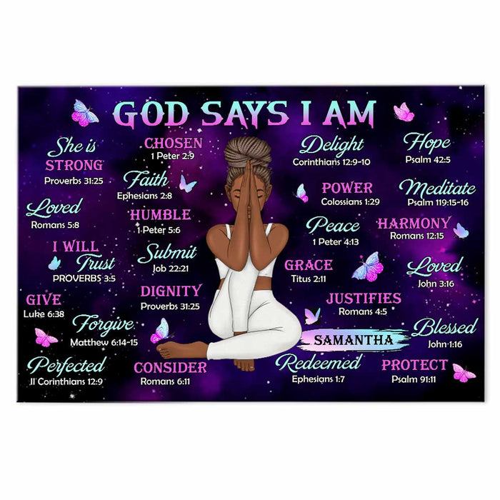 Personalized Daughter God Says I Am Bible Verses Poster 22831 1