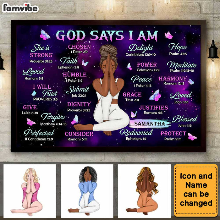 Personalized Daughter God Says I Am Bible Verses Poster 22831 1