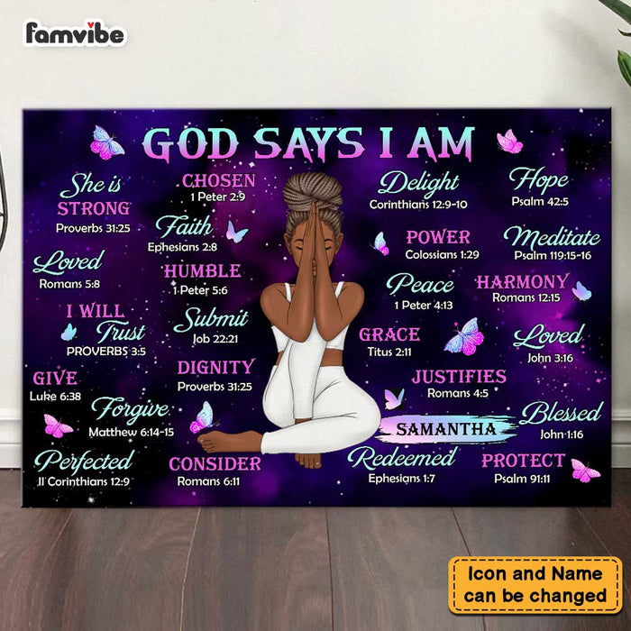 Personalized Daughter God Says I Am Bible Verses Poster 22831 1