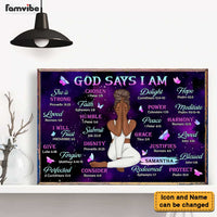 Personalized Daughter God Says I Am Bible Verses Poster 22831 thumb 1