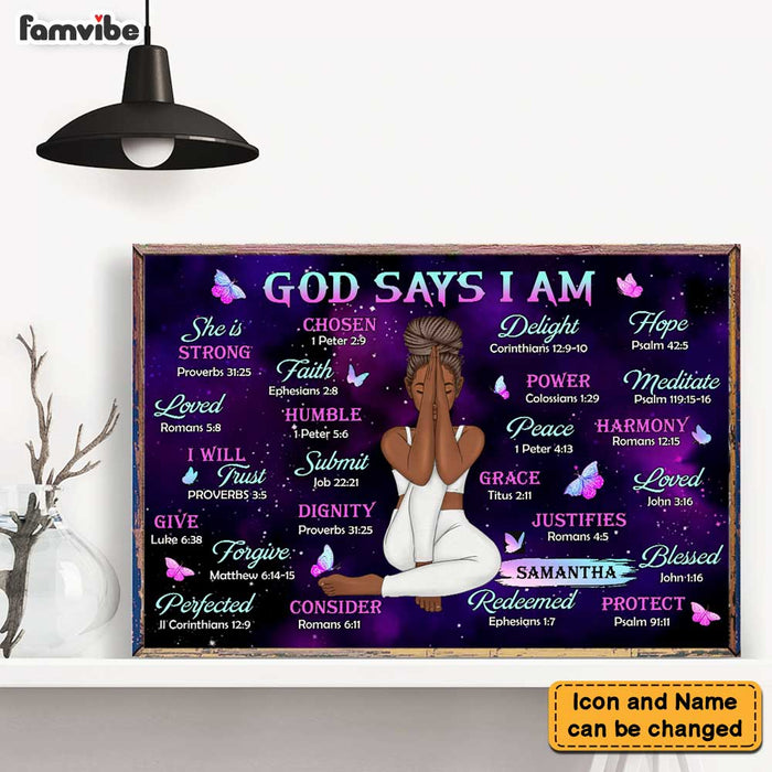 Personalized Daughter God Says I Am Bible Verses Poster 22831 1