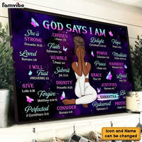Personalized Daughter God Says I Am Bible Verses Poster 22831 thumb 1