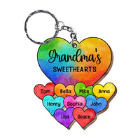 Personalized Grandma Sweethearts Wood Keychain 22835 thumb 1