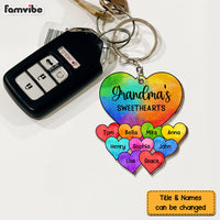 Personalized Grandma Sweethearts Wood Keychain 22835 thumb 1