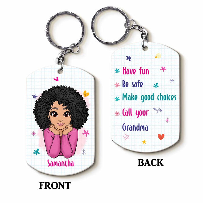 Personalized Have Fun Be Safe Good Choices Driver's License Gift Aluminum Keychain 22836 1