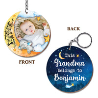 Personalized This Grandma Belongs to Elephant Wood Keychain 22861 thumb 1