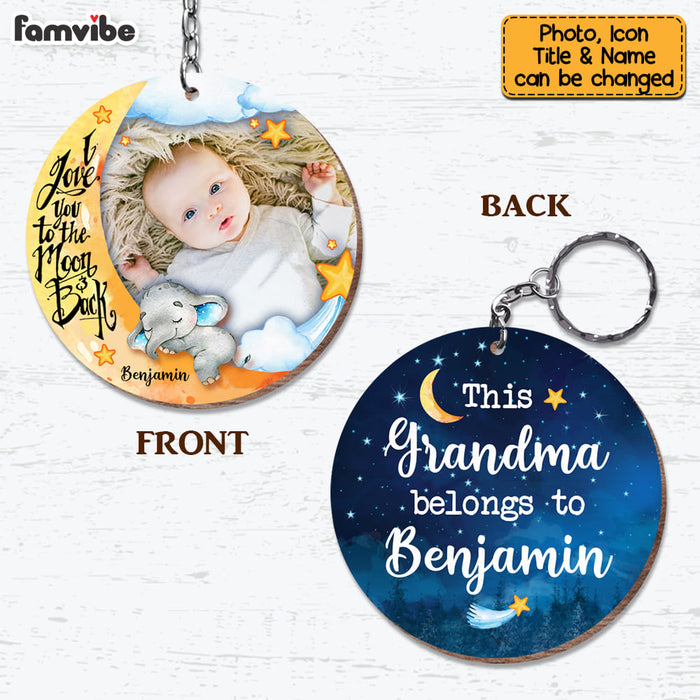 Personalized This Grandma Belongs to Elephant Wood Keychain 22861 1