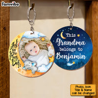 Personalized This Grandma Belongs to Elephant Wood Keychain 22861 thumb 1