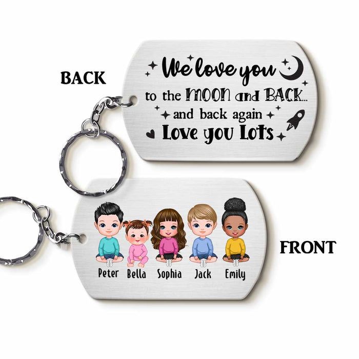 Personalized  Grandma We Love You To The Moon And Back Aluminum Keychain 22862 1