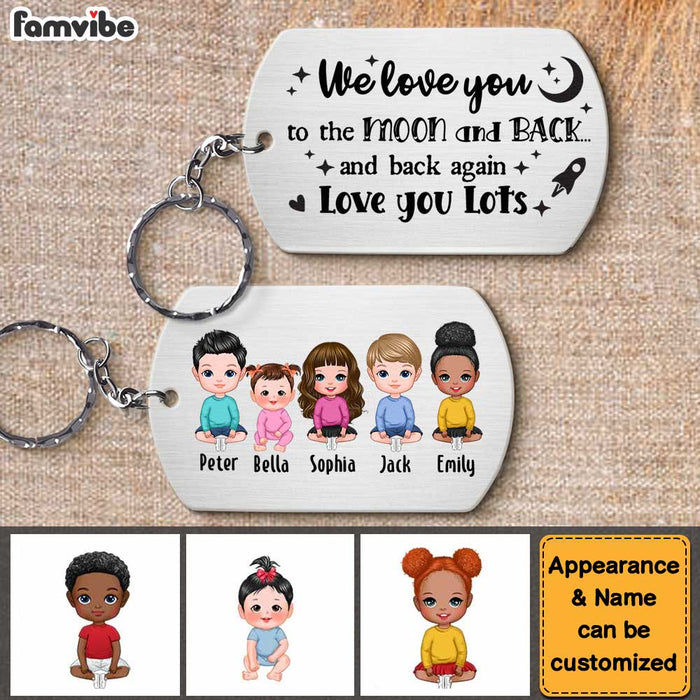 Personalized  Grandma We Love You To The Moon And Back Aluminum Keychain 22862 1