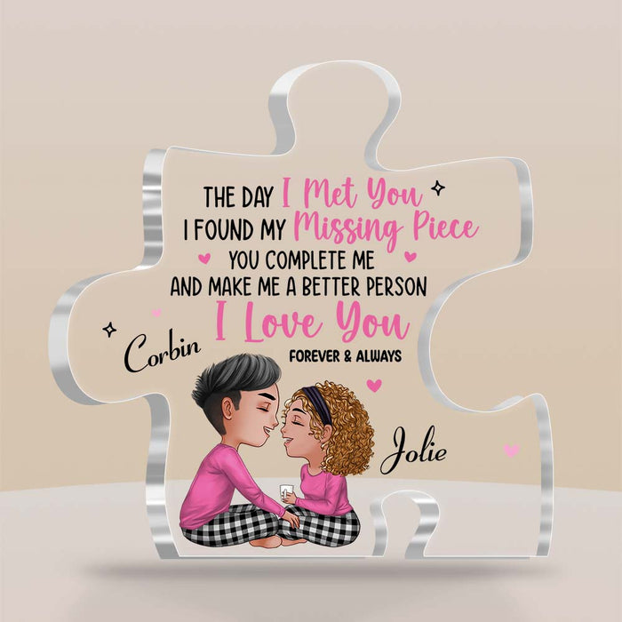 Personalized Couple Found My Missing Piece Plaque 22865 1