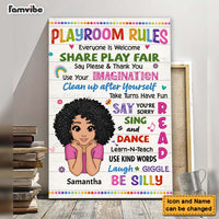 Personalized Daughter Son Kids Playroom Rules Canvas 22872 thumb 1