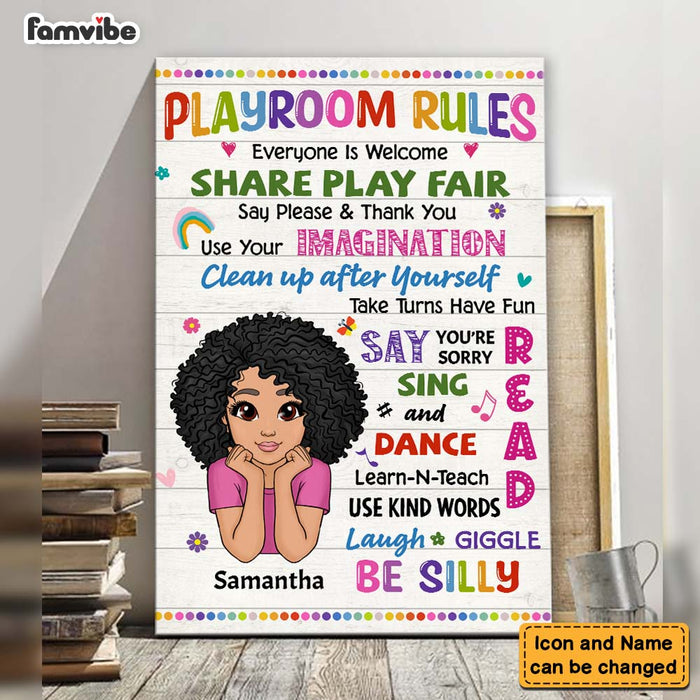 Personalized Daughter Son Kids Playroom Rules Canvas 22872 1