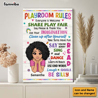 Personalized Daughter Son Kids Playroom Rules Canvas 22872 thumb 1