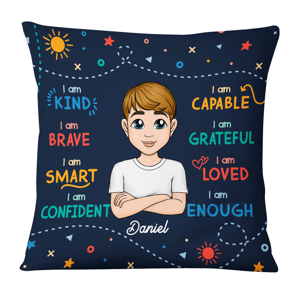 Personalized Granddaughter Grandson Affirmations I Am Kind Blessing Pillow 22874 Primary Mockup