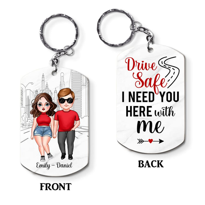 Personalized Couple Drive Safe Aluminum Keychain 22878 1