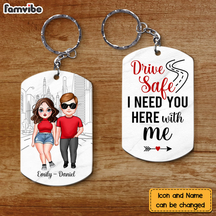 Personalized Couple Drive Safe Aluminum Keychain 22878 1