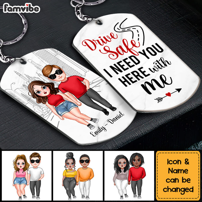 Personalized Couple Drive Safe Aluminum Keychain 22878 1