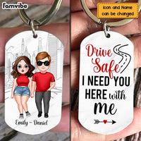 Personalized Couple Drive Safe Aluminum Keychain 22878 thumb 1