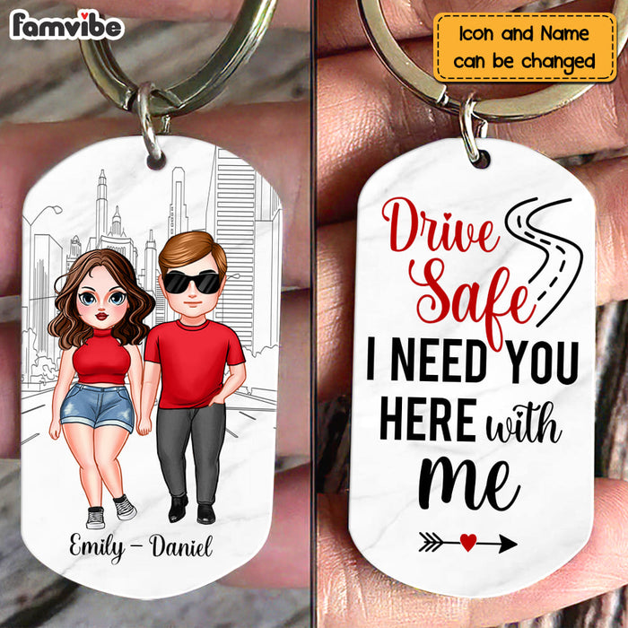 Personalized Couple Drive Safe Aluminum Keychain 22878 1