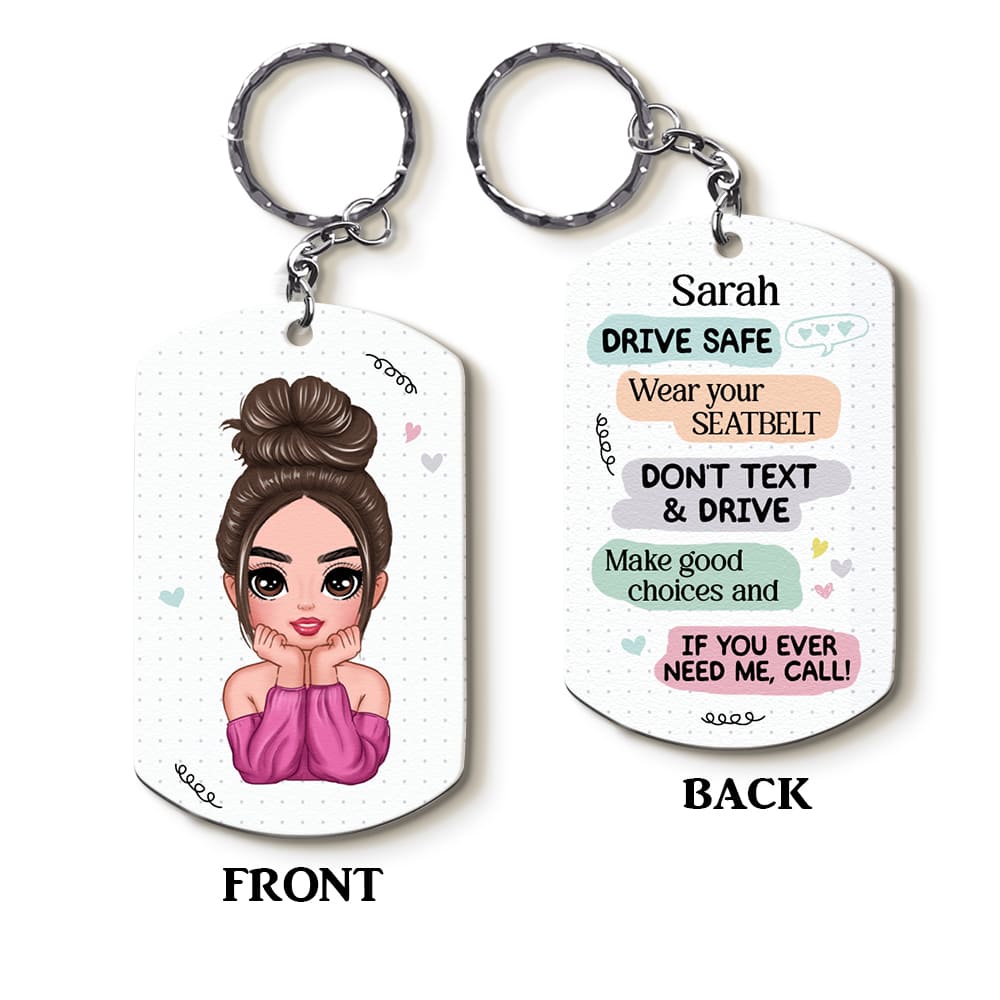 Personalized Gift For Granddaughter Drive Safe Aluminum Keychain 22881 Primary Mockup