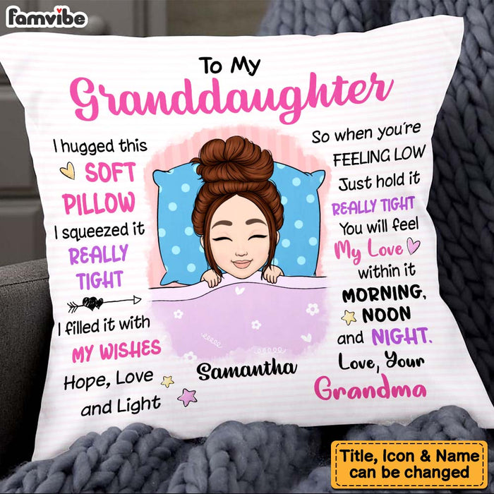 Personalized Granddaughter From Grandma I Hugged This Pillow 22894 1