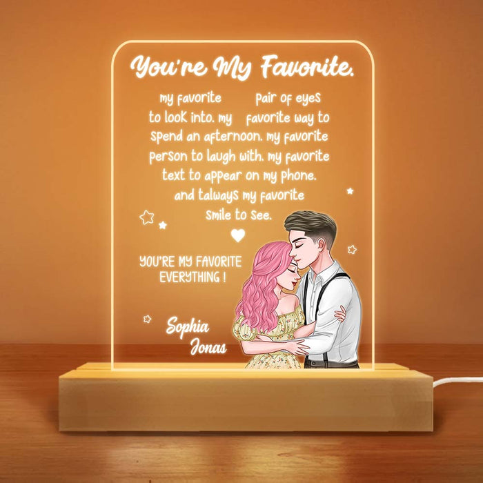 Personalized Couples You Are My Favorite Everything Plaque LED Lamp Night Light 22897 1