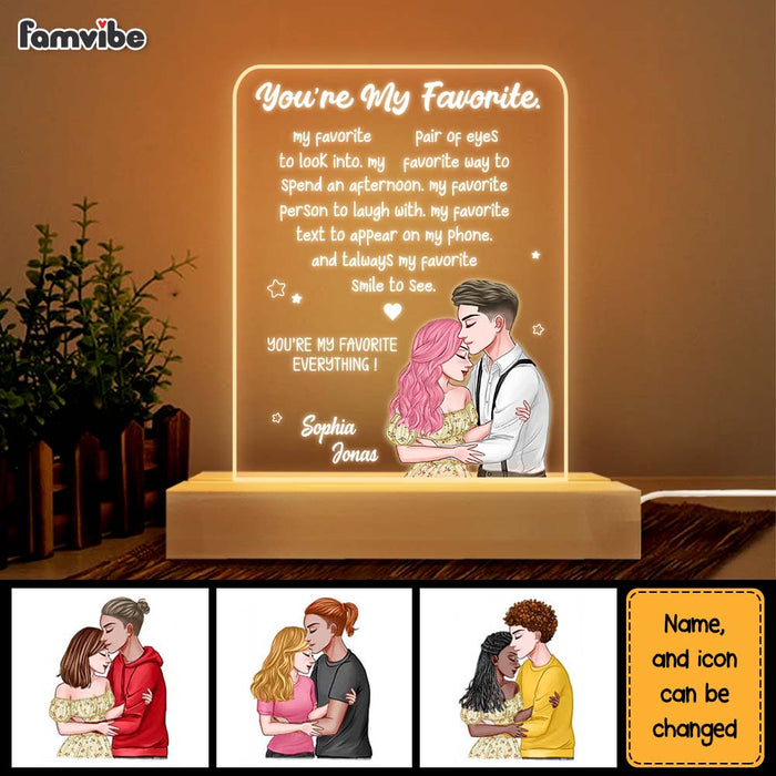 Personalized Couples You Are My Favorite Everything Plaque LED Lamp Night Light 22897 1