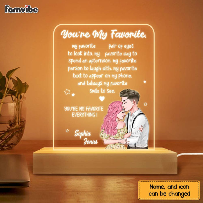 Personalized Couples You Are My Favorite Everything Plaque LED Lamp Night Light 22897 1