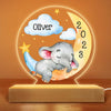 Personalized Sleeping Elephant Moon Baby Boy Girl Plaque LED Lamp Night Light 22899 1