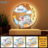 Personalized Sleeping Elephant Moon Baby Boy Girl Plaque LED Lamp Night Light 22899 1