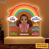 Personalized Daughter Granddaughter Kids Affirmations I Am Kind I Am Smart Plaque LED Lamp Night Light 22619 thumb 1
