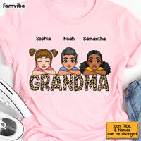 Personalized Leopard Grandma Cute Grandkids Laying Head On Arms Shirt - Hoodie - Sweatshirt 22905 thumb 1